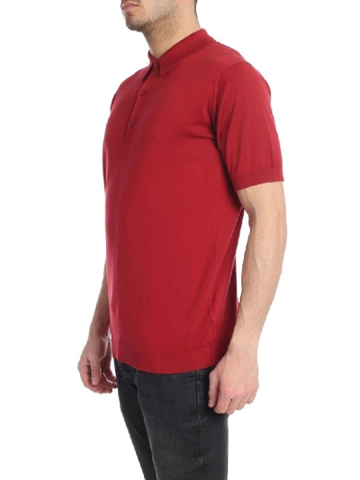 Shop John Smedley Polo Cotton Adrian In Red