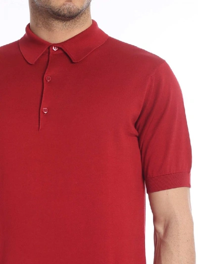 Shop John Smedley Polo Cotton Adrian In Red