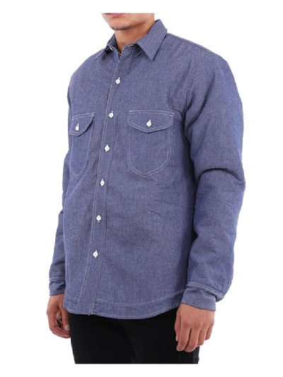 Shop Ermanno Gallamini Padded Shirt In Denim