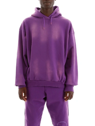 Shop Martine Rose Hoodie With Embroidered Logo In Sunbleach Purple (purple)