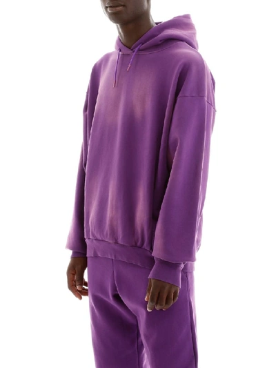 Shop Martine Rose Hoodie With Embroidered Logo In Sunbleach Purple (purple)
