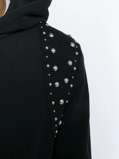 Shop Alexander Mcqueen Studded Hoodie In Deep Black