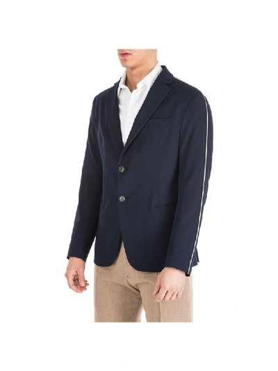 Shop Emporio Armani Tech Blazer In Blu