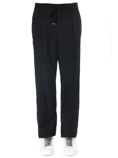 Shop Saint Laurent Black Wool Tailored Joggers Pants