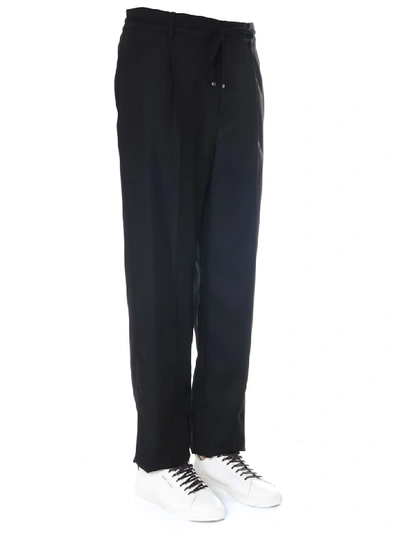 Shop Saint Laurent Black Wool Tailored Joggers Pants