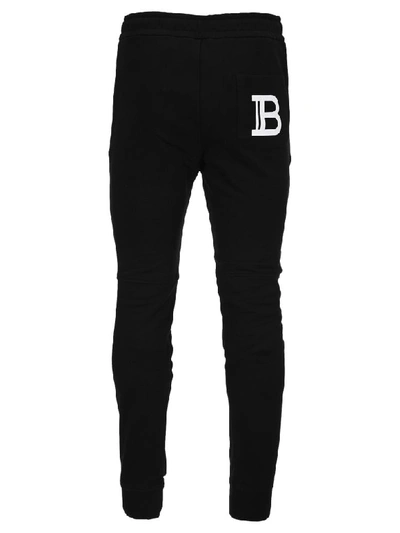 Shop Balmain Logo Sweatpants In Black