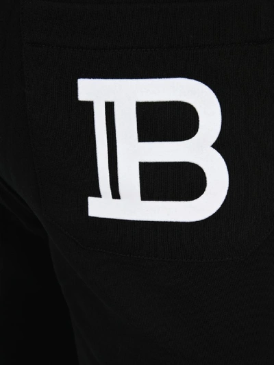 Shop Balmain Logo Sweatpants In Black