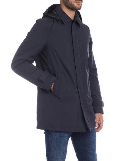 Shop Herno Raincoat Laminar In Blue