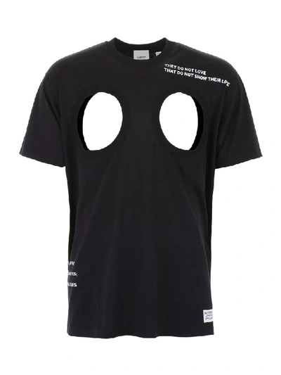 Shop Burberry Cut-out T-shirt In Black (black)