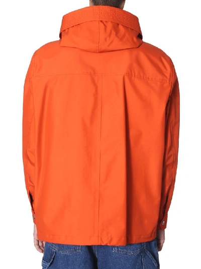 Shop Ami Alexandre Mattiussi Hooded Parka In Arancione