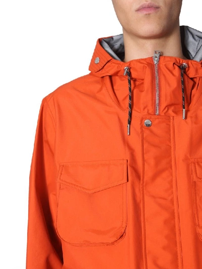 Shop Ami Alexandre Mattiussi Hooded Parka In Arancione