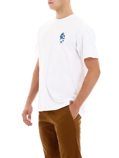 Shop Carhartt Radio Print T-shirt In White Blue (white)