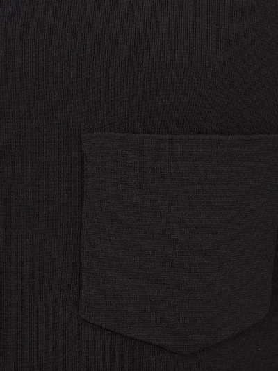 Shop Neil Barrett Travel Tecno Knit T-shirt 3/4s Crew Neck W/pocket In Black