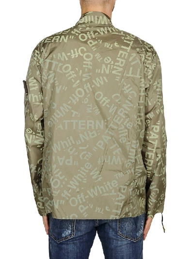 Shop Off-white Logo Windbreaker Jacket In Military Green No Color