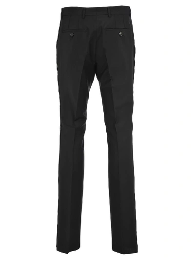 Shop Burberry Side Logo Bands Trousers In Black