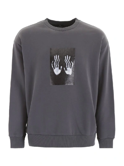 Shop Marcelo Burlon County Of Milan Hands Square Sweatshirt In Dark Grey Light Grey (grey)