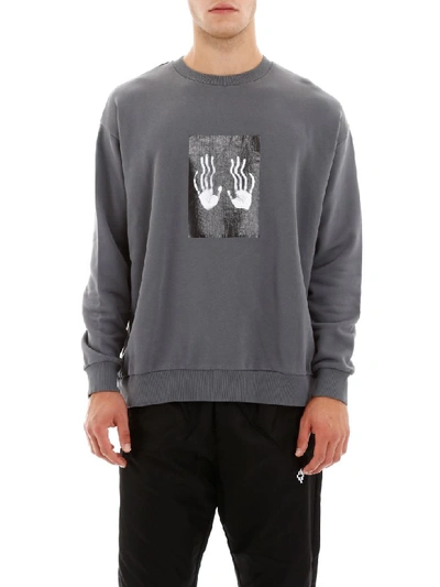 Shop Marcelo Burlon County Of Milan Hands Square Sweatshirt In Dark Grey Light Grey (grey)