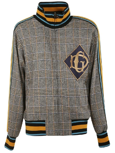 Shop Dolce & Gabbana Logo Patched Jacket In Check