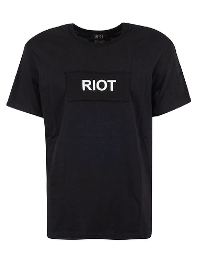 Shop N°21 Riot T-shirt In Black/white