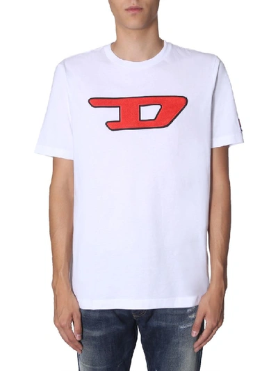 Shop Diesel T-just-division-d T-shirt In Bianco