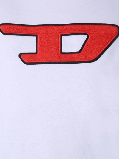 Shop Diesel T-just-division-d T-shirt In Bianco