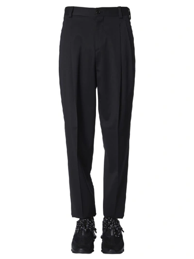 Shop Versace High-waist Trousers In Nero