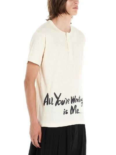 Shop Yohji Yamamoto All Youre Wanting Is Me T-shirt In Beige