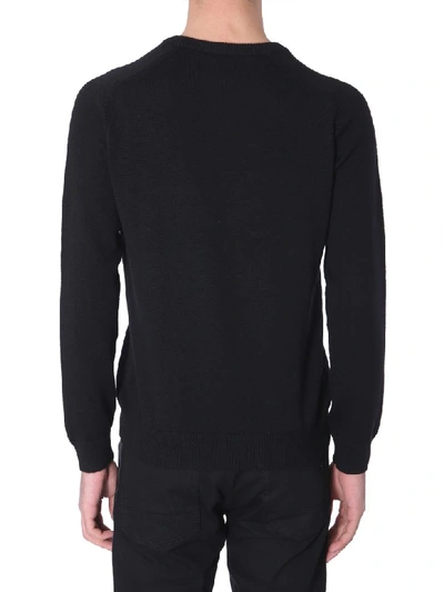 Shop Saint Laurent Sweater With Embroidered Logo In Nero