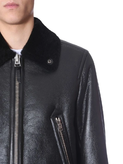 Shop Tom Ford Shearling Jacket In Nero