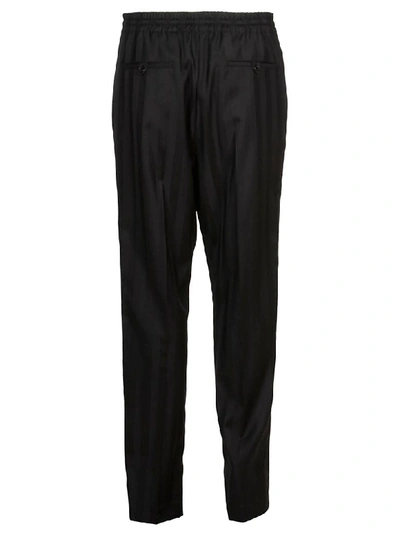 Shop Saint Laurent Belted Straight Trousers In Black