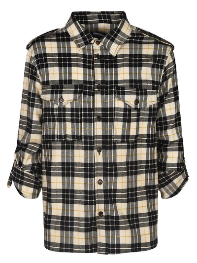 Shop Ih Nom Uh Nit Checked Front Flap Buttoned Shirt In Blue/white