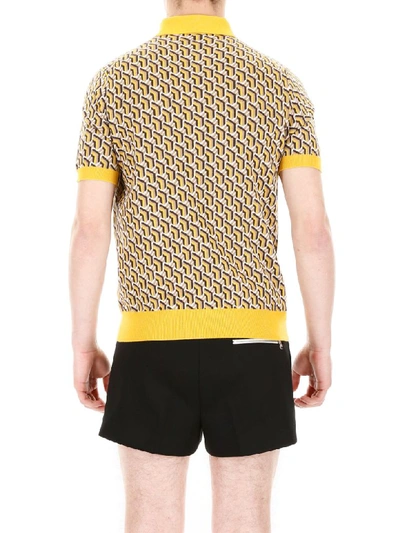 Shop Prada Knit Polo Shirt In Senape (yellow)