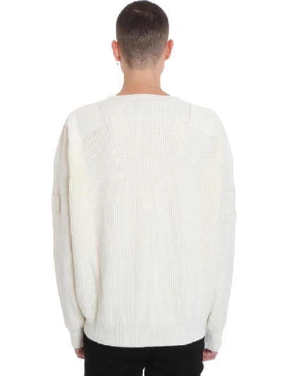 Shop Amiri Military Patch Knitwear In White Wool