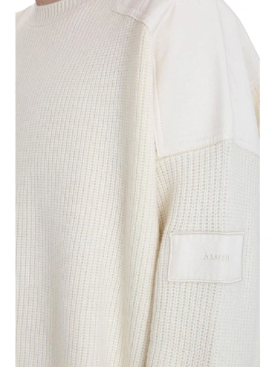 Shop Amiri Military Patch Knitwear In White Wool