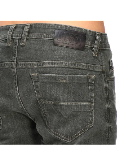 Shop Diesel Thommer Slim Skinny Stretch Denim Jeans With 5 Pockets In Military
