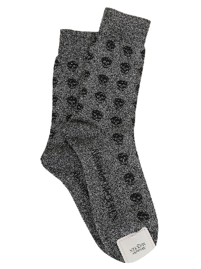 Shop Alexander Mcqueen Socks In Black Medium Grey