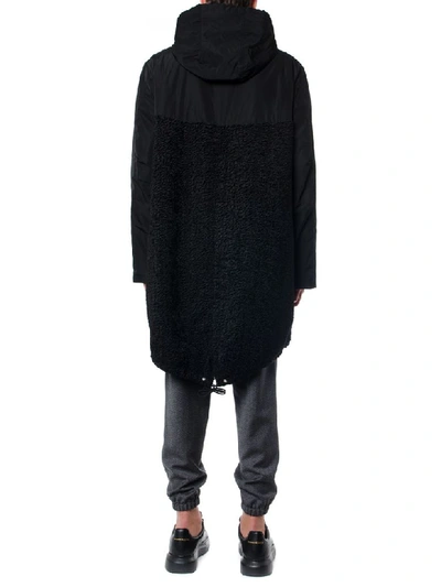 Shop Mcq By Alexander Mcqueen Black Hoodie Coat