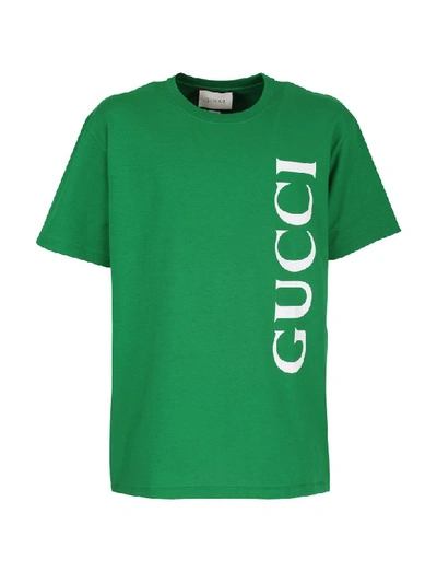 Shop Gucci Green Cotton Jersey T-shirt In Verde