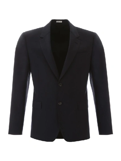 Shop Alexander Mcqueen Wool Jacket In Navy (blue)
