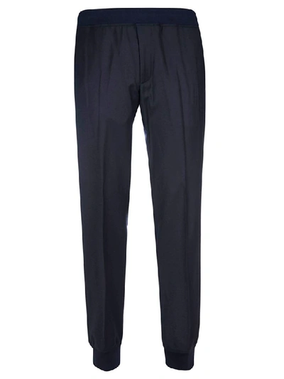 Shop Lanvin Fitted Bord Jogging Trousers In Blue
