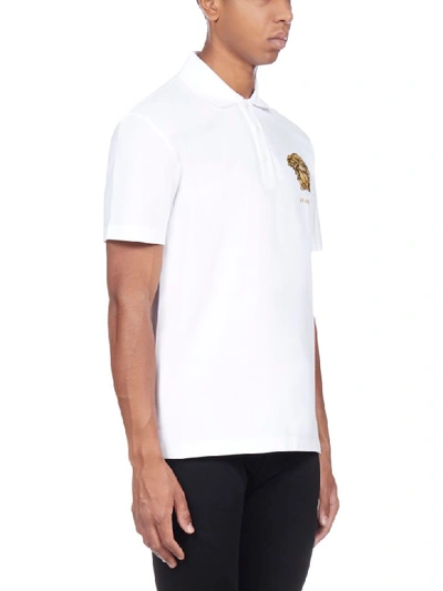 Shop Versace Polo Shirt In Bianco