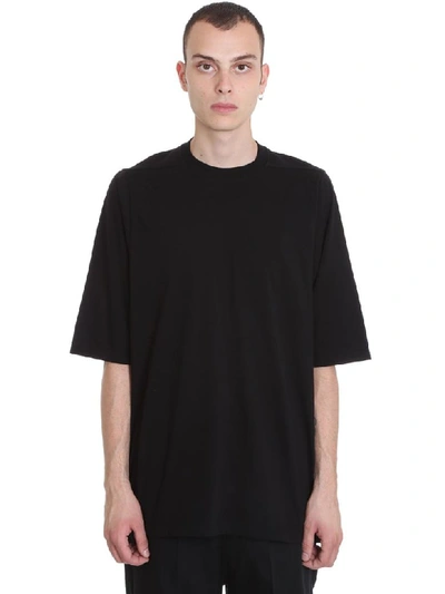 Shop Rick Owens Crewneck Short T-shirt In Black Cotton