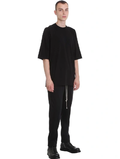 Shop Rick Owens Crewneck Short T-shirt In Black Cotton