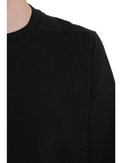 Shop Rick Owens Crewneck Short T-shirt In Black Cotton