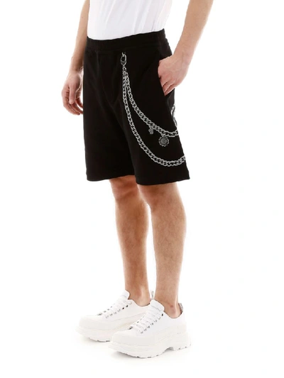 Shop Alexander Mcqueen Shorts With Embroidery In Black Mix (black)