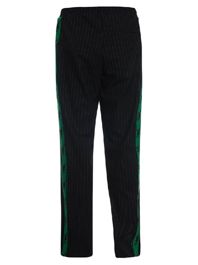 Shop Off-white Pinstripe Trousers In Black