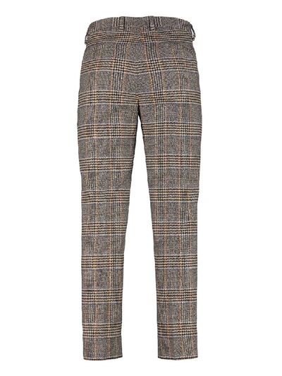 Shop Dolce & Gabbana Prince Of Wales Check Wool Trousers In Black
