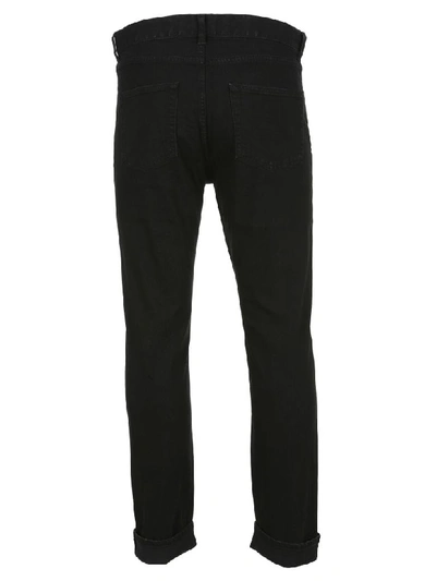 Shop Saint Laurent Straight Leg Jeans In Deep Black