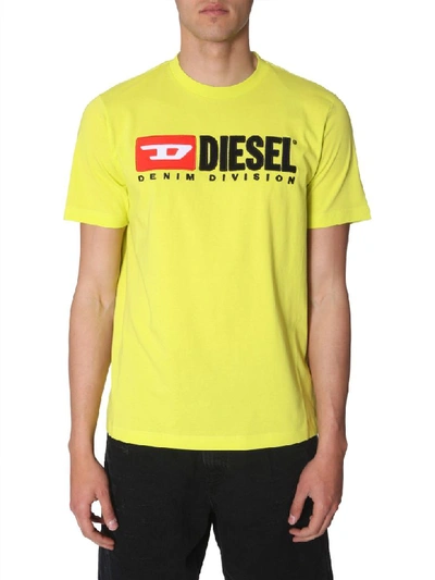 Shop Diesel T-just-division T-shirt In Giallo