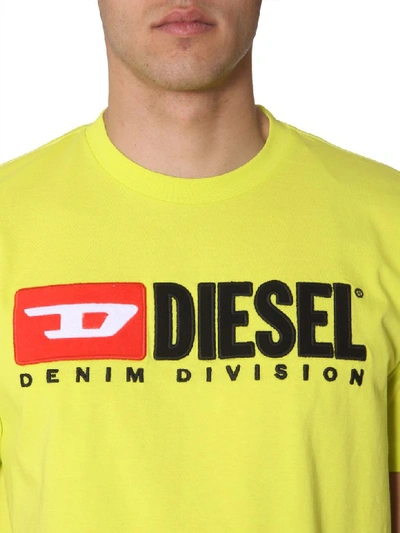 Shop Diesel T-just-division T-shirt In Giallo